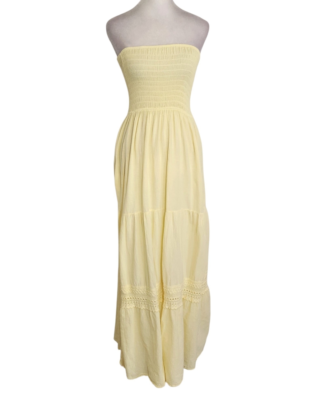 Sea Spice Yellow Boho Strapless Maxi Dress Size XL